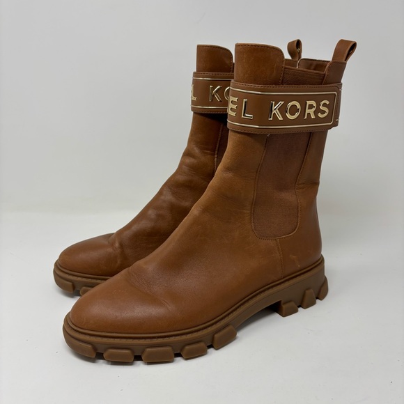 Michael Kors Shoes - Michael Kors Ridley Strap Chelsea Leather Boots Size 8